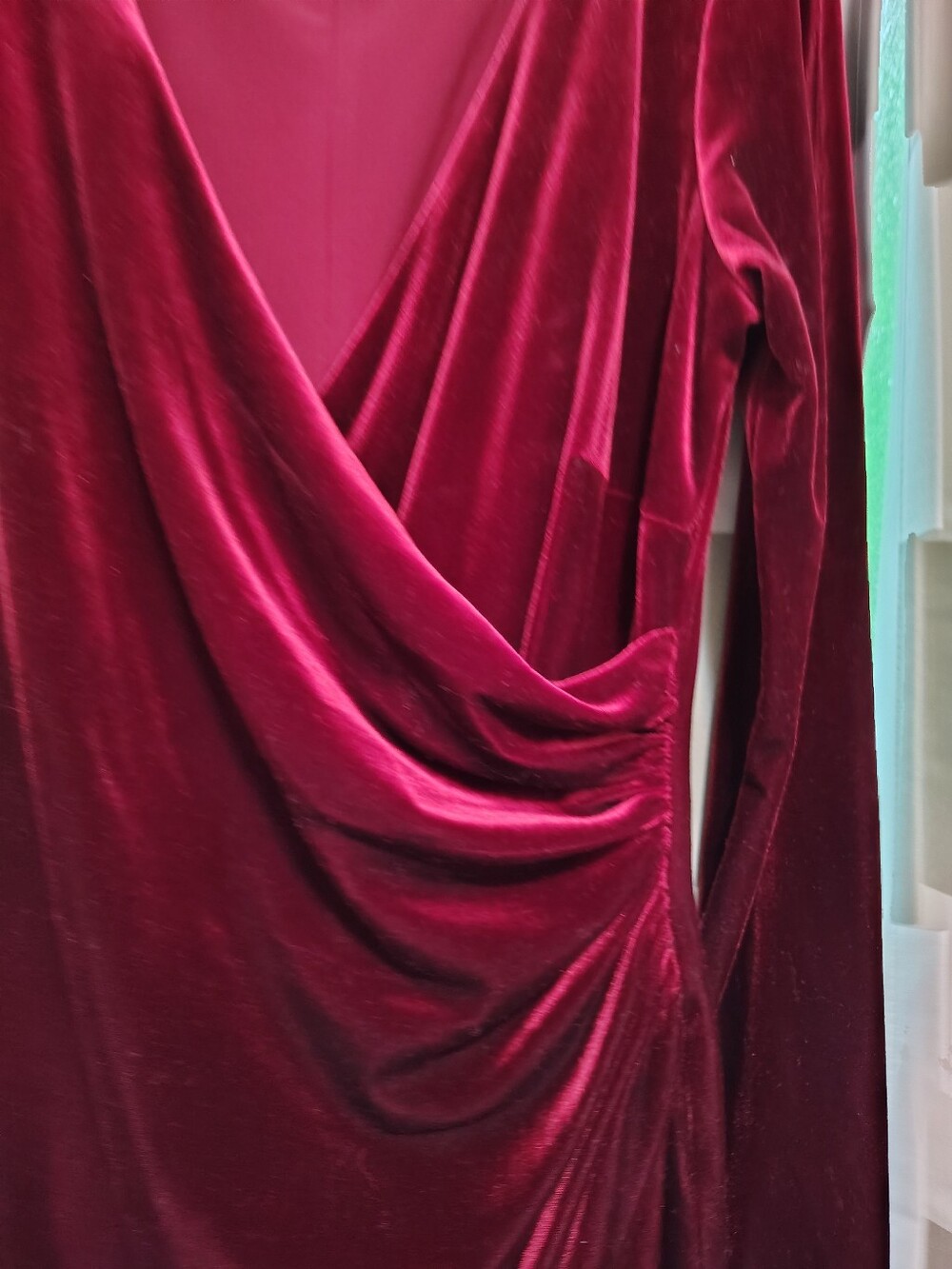 Ralph Lauren Velvet Wrap Style Cocktail 3/4 Sleeve Midi Dress - Picture 6 of 7